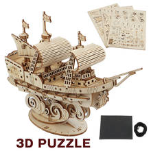 1pc Wooden 3D Sailing Ship Puzzle DIY Build Sailboat Assembly Model Kit Kids DIY Education Puzzle Toys 2024 - buy cheap