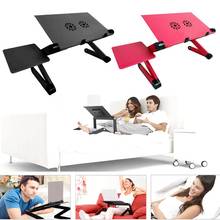 Adjustable Aluminum Laptop Desk Ergonomic Portable TV Bed Lapdesk Tray PC Table Stand Notebook Table Desk Stand With Mouse Pad 2024 - buy cheap
