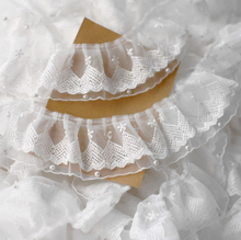 1 Meter 6.5 CM Width Double Layers Pleated Lace Trim White Costume Garter Lingerie Neck Doll's Dress Home Textile Decor Handmade 2024 - buy cheap