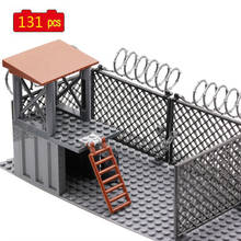 Military Series Shooting Game Tactical Competitive Barbed Wire House MOC Accessories Building Blocks Bricks Toys Gifts 2024 - buy cheap