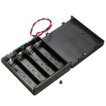 6v 4 x caixa de suporte de bateria aa, caixa de armazenamento de plástico com interruptor/liga, fios para rc, peças para saída dc 6v 2024 - compre barato