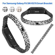 Luxury Stainless Steel Rhinestone Watch Band Strap Shiny Diamond Wristband for Samsung Galaxy Fit SM-R370 2019 Newest Smart Band 2024 - buy cheap