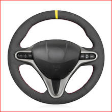 MEWANT-funda para volante de ante negro para Honda Civic 8, 2006, 2007, 2008-2010, 2011 (3 radios), accesorios 2024 - compra barato
