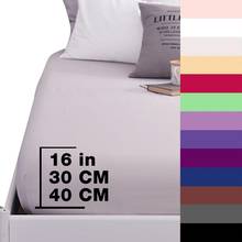 40  Fitted Sheet Pure Cotton Luxury Solid Bedsheet 600TC Mattress Cover Bed Sheet With Elastic Band Linens 1PCS Bedding Sheet 2024 - buy cheap