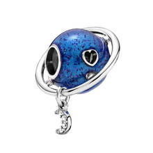 2021 New 925 Sterling Silver Beads Planet Love & Moon Charm fit Original   Bracelet Christmas Jewelry 338B 2024 - buy cheap