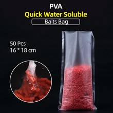 50pcs/lot PVA Carp Fishing Bags Quick Water Soluble Baits Bag Mesh Bag for Solid Bait Fishing Accessories For Ice Fishing 2024 - buy cheap