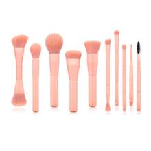 10 unids/set de brochas de maquillaje de doble cabeza, mango de madera, base en polvo, sombra de ojos, labios, fibra de nailon, suaves 2024 - compra barato