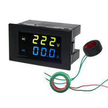 Medidor de voltaje y corriente con pantalla LCD Dual, azul y amarilla con fuente voltímetro, amperímetro de rango CA 80-300V, 200-450V, negro, 100A, 199.9A, 1 ud. 2024 - compra barato