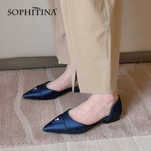Sophitina sandálias femininas de couro conforto, confortável, bico ponteiro fino, tpr, todos os jogos, champanhe, rosa, sapatos casuais femininos do372 2024 - compre barato