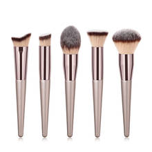 1pcs Multifunction Champaign Gold Wooden Handle Medium Makeup Flame Angled Loose Powder Brush 2024 - buy cheap