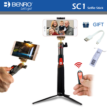 BENRO SC1 wireless Bluetooth carbon fiber flexible selfie stick table tripod for iphone X Action camera Gopro Sumsang pk smooth4 2024 - buy cheap