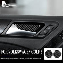 AIRSPEED 4pcs for Volkswagen VW Golf 6 GTI MK6 2008-2013 Accessories Real Carbon Fiber Sticker Car Door Bowl Panel Interior Trim 2024 - buy cheap
