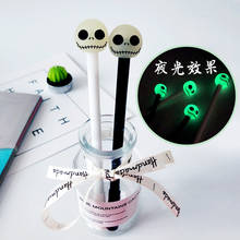 36PCS/lot Luminous Skull Skeleton Gel Pen 0.5mm Black Student Gel Pen Kawaii School Supplies Stationery 2024 - buy cheap