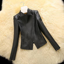 4040 casual primavera outono jaqueta de couro genuíno real casaco de pele carneiro para as mulheres curto preto magro jaquetas outerwear 38039 2024 - compre barato