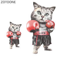 ZOTOONE Cartoon Boxing Cat Patches for Kids Iron on Heat Transfer Cute Patch for Clothes Diy Application Thermo Vinyl Stickers D 2024 - buy cheap