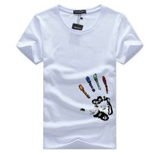 Мужская хлопковая футболка, с круглым вырезом и коротким рукавом, повседневная, летняя, размера плюс 2024 - купить недорого
