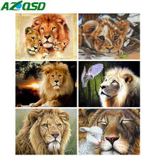 AZQSD Kits Diamond Painting Lion Cross Stitch 5D DIY Needlework Full Square Drill Diamond Embroidery Mosaic Animal Home Decor 2024 - buy cheap