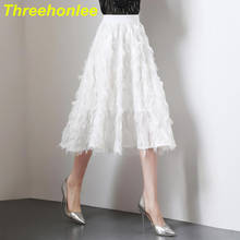 Женская шифоновая юбка, длинная свободная трапециевидная юбка с высокой талией, большие размеры, 2021 2024 - купить недорого