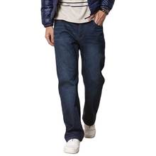 Autumn Winter Warm Fleece Denim Jeans Pants Men Casual Clothes Straight Loose Baggy Blue Jeans Velvet Lining Trousers 2024 - buy cheap