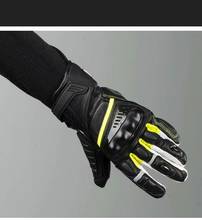Chicane Black/ Acid green Motorcycle Motocross Street Style Racing Genuine Leather Motorbike Gloves 2024 - buy cheap