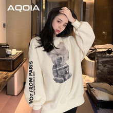 2022 Spring Sweet Bear Loose Women's Sweatshirts Hoodies O Neck Long Sweatshirt Womam Autumn INS Fashion Female Pullovers 2024 - buy cheap