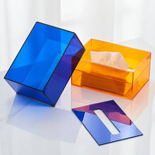 Caja de pañuelos acrílica moderna, caja de pañuelos portátil de Color transparente, decoración moderna para el hogar, sala de estar y escritorio 2024 - compra barato