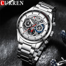 CURREN Man Sport WristWatch Waterproof Chronograph Men Watch Military Top Brand Luxury Silver Stainless Steel Male Clock 8391 2024 - buy cheap