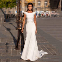 Smileven Bohemian Mermaid Wedding Dress Satin Cap Sleeves Lace Bridal Gowns Backless Elegant Wedding Gowns Vestido De Noiva 2024 - buy cheap