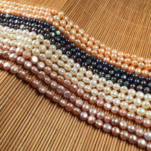 Cuentas sueltas de perlas naturales de agua dulce para fabricación de joyas, cuentas sueltas de forma plana para bricolaje, collar elegante, pulsera 2024 - compra barato