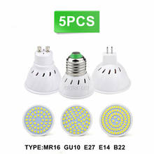 5pcs/ lot LED Spotlight Bulb E27 E14 MR16 GU10 B22 220V Bombillas LED Lamp 48 60 80LED 2835SMD Lampara Spot Light 5W 7W 9W 2024 - buy cheap