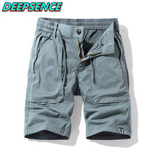 2021 New Summer Casual Cotton Cargo Shorts Men Safari Style Fashion Solid Zipper Pockets Knee Length Shorts Men 28-38 2024 - buy cheap