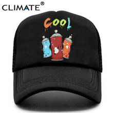 Gorra de camionero con Graffiti CLIMATE, sombrero de malla para amantes del Graffiti, de calle, hip hop, negro, Verano 2024 - compra barato