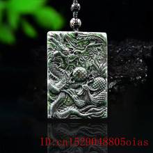 Colar com pingente amuleto de dragão fênix, joias esculpidas em preto, verde e chinês, moda natural para presente 2024 - compre barato