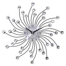European Fashion Crystal Bead Pendant Rhinestone Jewelry Hanging Wall clock vintage metal home decoration Clock 2024 - buy cheap
