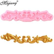 Mujiang Sugarcraft Border Silicone Molds Scroll Relief Leaves Fondant Mold Cake Decorating Tools Candy Chocolate Gumpaste Moulds 2024 - buy cheap