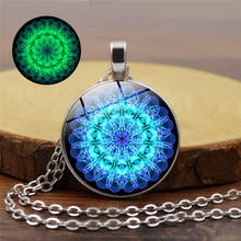 New Mandala Flower Luminous Necklace Fashion Glow In The Dark Pendant Necklace Sweater Cahin Jewelry for Women Accessories 2024 - buy cheap