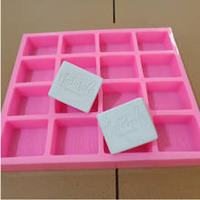 Molde de silicona con diseño cuadrado para hacer jabón, molde personalizado con Logo de marca, para hacer jabón, Fondant, tartas 2024 - compra barato