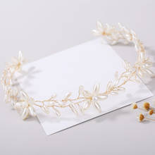 Gold Pearl Flower Bride Head Band Tiara Bridal Headband Headpiece Jewelry Noiva Wedding Crown Hair Accessories Decoration 2024 - buy cheap