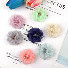 10PCS Chiffon Flowers Boutique hair accessories DIY Flower Headwear Fashion Accessory Hair Flowers No Hair Clip for headband 2024 - купить недорого