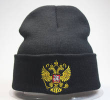 New Men Women Russia Winter knitted Caps Warm Russian Emblem Knitted Hat Skullies Beanies Black Winter Cotton Mask Beanies 2024 - buy cheap