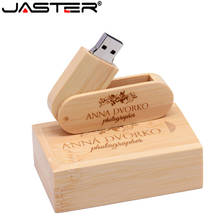 JASTER-unidad Flash USB de madera portátil, logotipo personalizado de madera, 4GB, 16G, 32GB, 64GB, regalos de boda, 1 Uds. 2024 - compra barato
