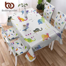 BeddingOutlet Cute Cat White Table Cloth Cartoon Dining Table Cover Animal Lover Tablecloth Waterproof Table Linen Home Decor 2024 - buy cheap