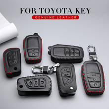 KUKAKEY-Funda de cuero genuino para llave de coche, funda de estilo de coche para Toyota Avensis, Corolla, Prius, Camry, RAV4, Yaris, Auris 2024 - compra barato