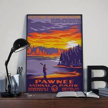 Pawnee parques e recreação yellowstone parque nacional posters estilo vintage poster adesivo de parede lona pintura decoração casa presente 2024 - compre barato