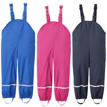 Calças para meninos e meninas, calças de esqui impermeáveis amarelo azul para áreas externas roupas de esqui macacão para crianças 18m-6t 2024 - compre barato