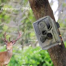 Câmera de trilha para observação da vida selvagem, à prova d'água, com 1080 graus de ângulo e visão noturna, 12mp, 120 p, hd, ip56 2024 - compre barato