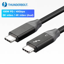 100 Вт кабель Thunderbolt 3 коаксиальный 40Gbps USB Type C к USB C быстрый USB C кабель для передачи данных для MacBook Pro Quick Charge 22 + 32AWG шнур 2024 - купить недорого
