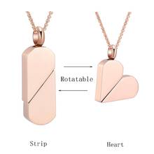 IJD11331 Heart Shaped Deformable Pendant Stainless Steel Cremation Souvenir for Ashes Urn Keepsake Memorial Necklace Jewelry 2024 - buy cheap