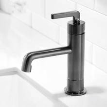 Basin Faucet Luxury Brushed Gold Single Handle Hot And Cold Bathroom Sink Faucet Brass Material Black Grey Deck Mounted 2024 - buy cheap