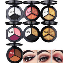 Maquiagem sombra paleta 3 cores smoky cosméticos conjunto profissional natural fosco sombra de olho paleta elegante glitter pacote estável 2024 - compre barato